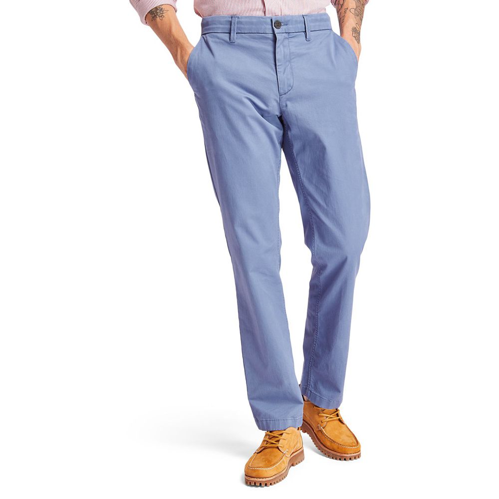 Pantalones Timberland Hombre Squam Lake Straight Fit Stretch Chino Azules - Chile ZOW-518694